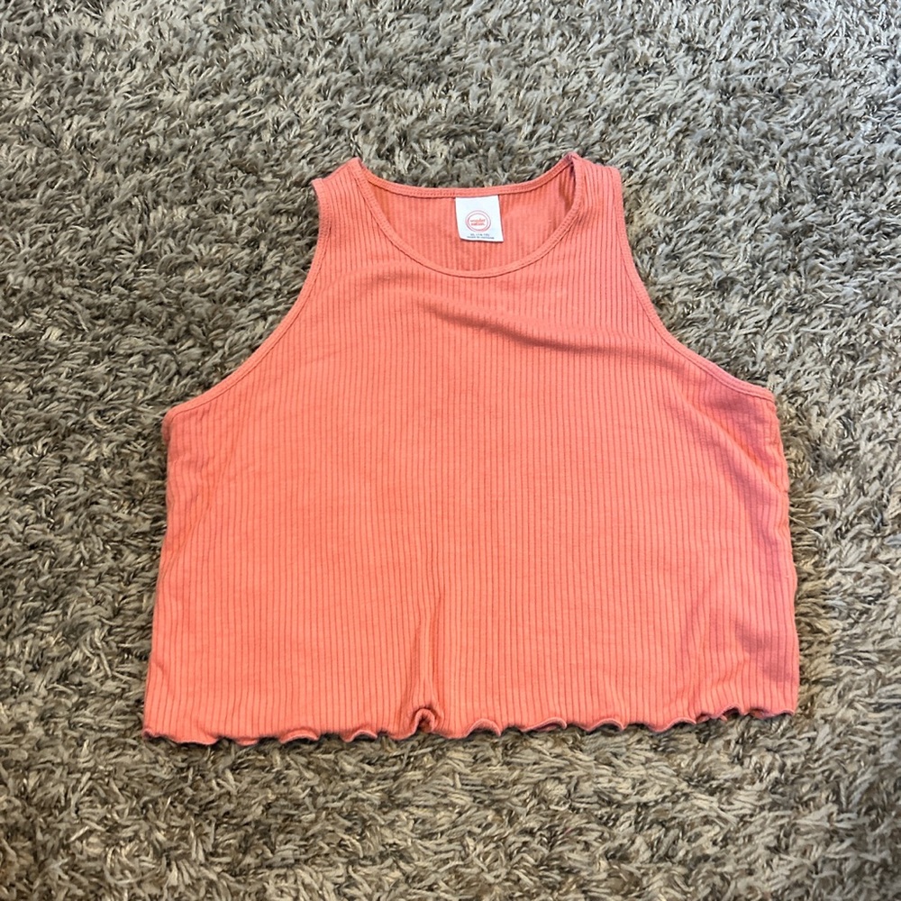 coral cropped tank